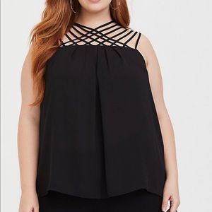 STRAPPY NECK GEORGETTE TANK TOP